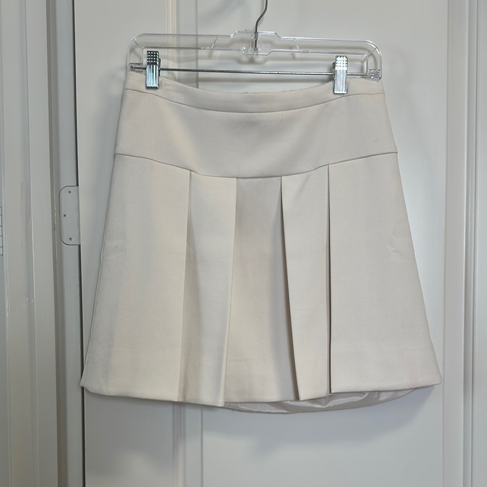 J. Crew Elegant Cream Mini Skirt